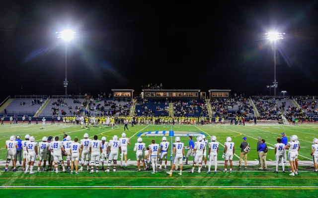 A night game at Duane Stadium at Merrimack College