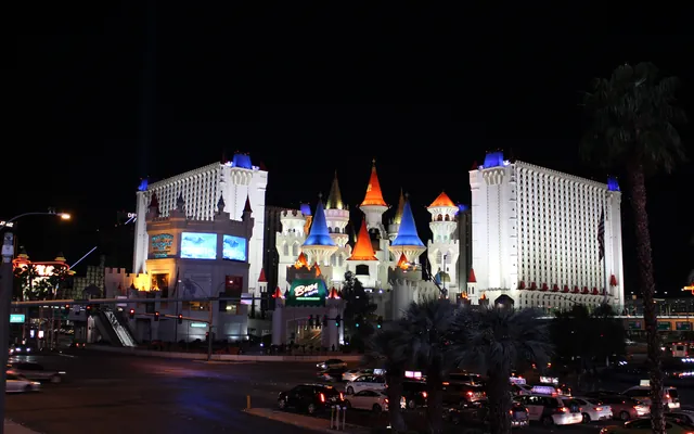 Excalibur hotel Las Vegas at night